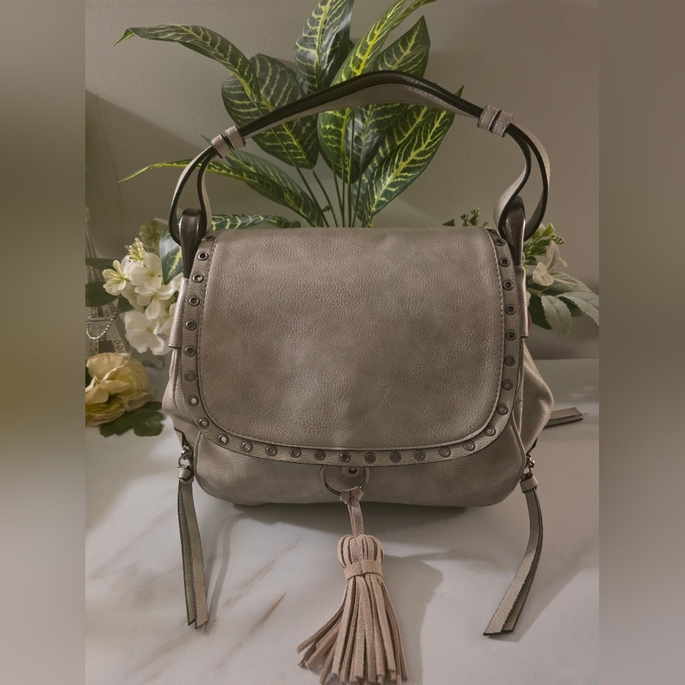 Steve Madden Gray Studded Shoulder Bag